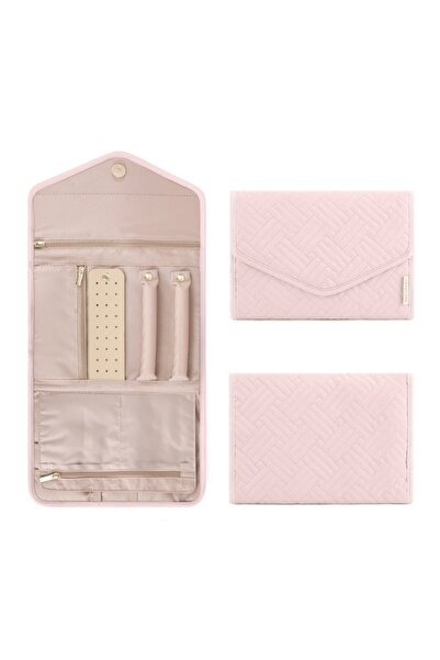 BAGSMART Light Pink Peri Folding Jewelry Organizer