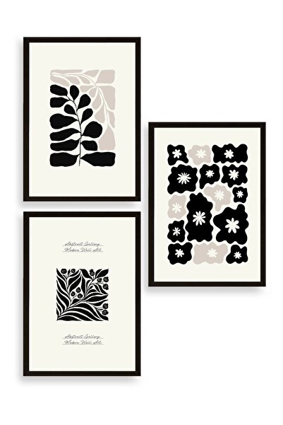 CT STONES Modern Triple Wooden Framed Painting