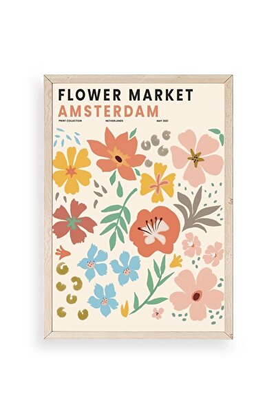 Twin Store Flower Market Wooden Framed Painting
