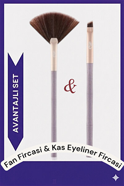 eklips Fan Fircasi & Kas Eyeliner Fircasi Seti 2li Set