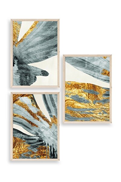 CT STONES Landscape Triple Wooden Framed Painting