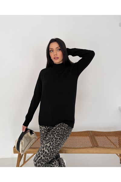 LAVRE Pulover din cașmir cu textură moale Half Fisherman, cu mânecă lungă