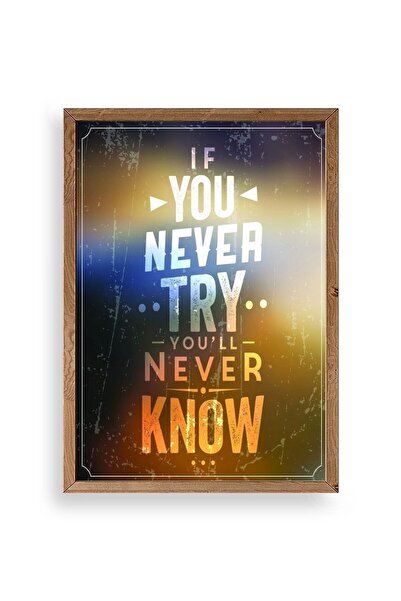 Twin Store لوحة موتو بإطار خشبي