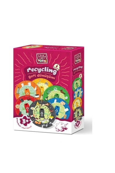 tüftürük Recycling Puzzle 10 Pieces Vehicle Themed Educational Game for Ages 2-4
