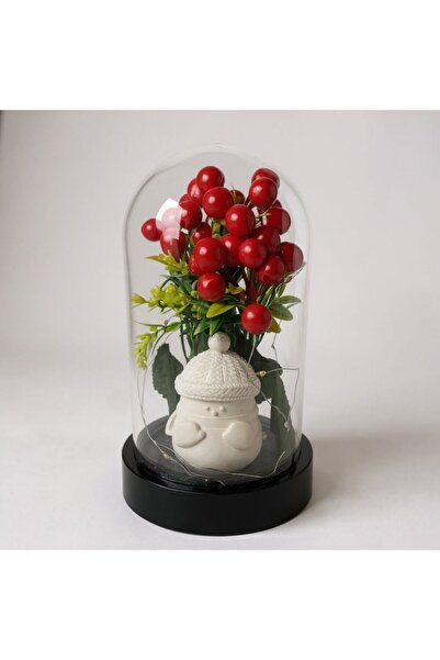 Trend KenT Mika Fanus İçinde Ledli Yılbaşı Kokina Kardan Adam Konsept Hediyelik