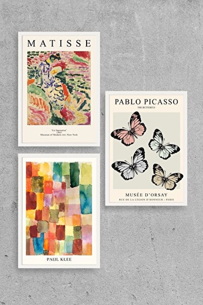 CT STONES Matisse Triple Wooden Framed Painting