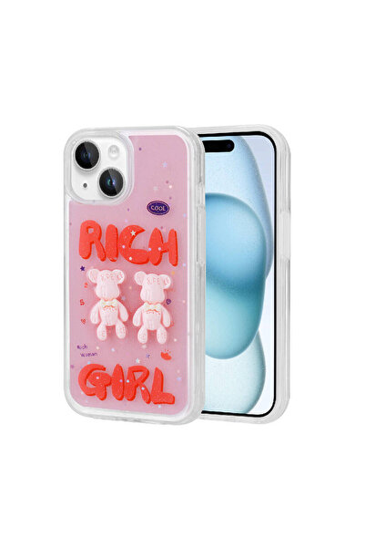 zore iPhone 15 Plus Compatible Embossed Figure Shiny Tcmk Minimini Silicone C...