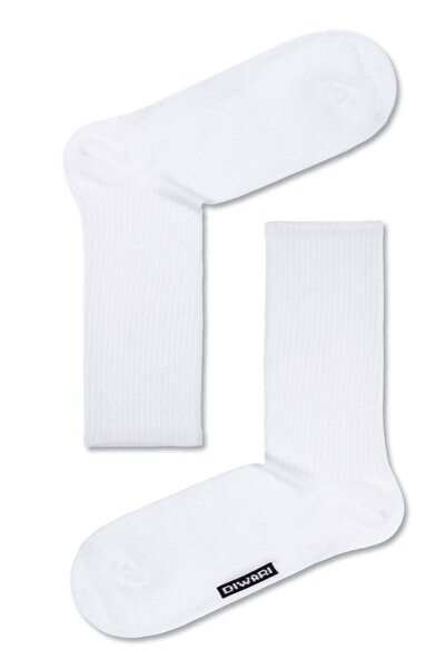 Conte Elegant Men's cotton sports socks, DiWaRi Active 000 - White, 29 (44-45)