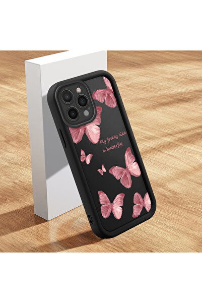 ucuc حافظة حماية من السيليكون الأسود المتوافقة مع هاتف iPhone 16 Pro بنمط الف...