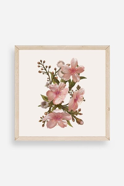 Twin Store لوحة مؤطرة بالزهور الخشبية