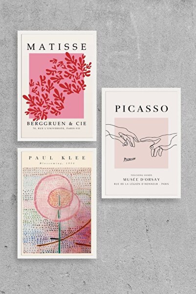 CT STONES Famous Paintings Triple Wooden Framed Painting