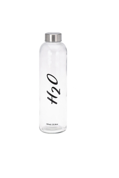 Excellent Houseware -H2O μπουκάλι νερού, γυάλινο, 7x25 εκ., 750 ml, διαφανές