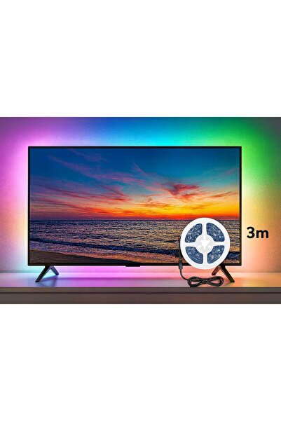 ERM 5V 3 Metre RGB LED Şerit – TV, Bilgisayar ve Bisiklet İçin USB’li Dekorat...