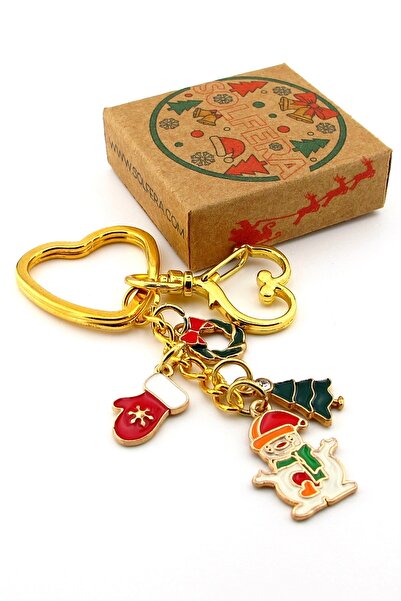 Solfera New Year Christmas Snowman Pine Tree Glove Charm Bag Ornament Keychain Ky115