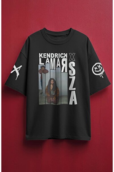 Fuddy Moda تي شيرت كيندريك لامار كول مطبوع للجنسين، تي شيرت برقبة دائرية بتصم...