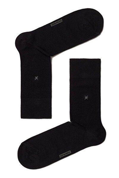 Conte Elegant Șosete subțiri din bumbac, DiWaRi Classic 006 - Negru, 27 (42-43)