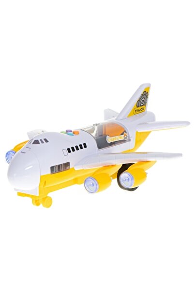 IMK Toy airplane construction vehicle carrier iMK, includes 6 toy cars and a set of road signs