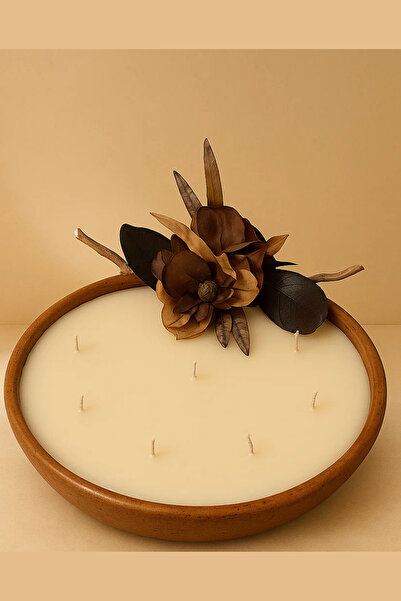 Etelia Geniş Form Büyük Boy Bowl Candle – %100 Soya Wax – Soft Pembe – Çok Fi...