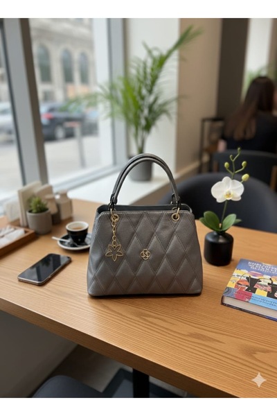 Butik Classic Baklava Patterned Shiny Large Size Mother's Handbag