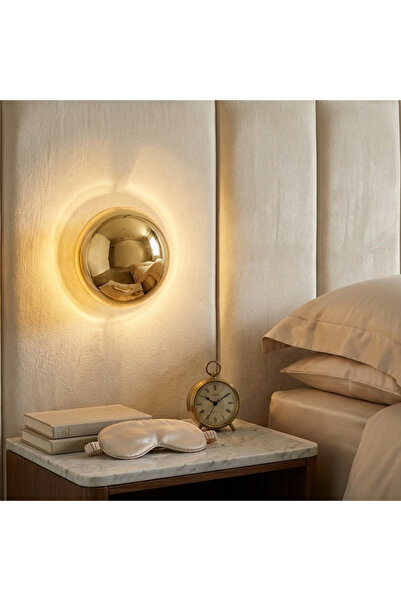 MOİRA Fungal Rustic Metal Single Wall Sconce Model 16cm, G/9 Base, Shiny Gold Finish, Fungal-13361-D
