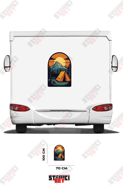 STİCKERCI BEY Mountain and Camp Visual Caravan Sticker Coating