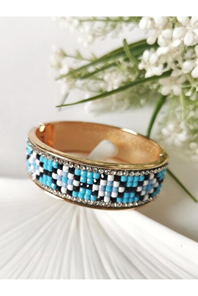 Halley Concept Stone Embroidered Blue Handcuffs