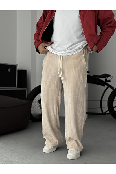 BYBASICMAN Beige Velvet Baggy Pants Jj-126