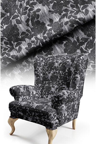 CANİLA Classic Floral Pattern Woven Look Digital Printed Upholstery Sofa Fabric