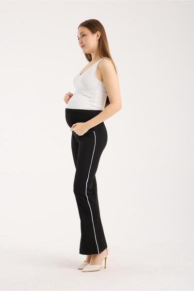 SERRAXXL Stripe Detail I Flared Absorbent Fabric Maternity Pants