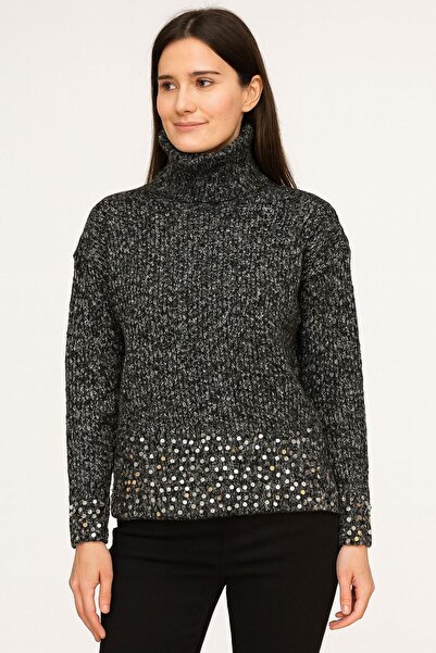 Gönülden Tasarım Sequin Embroidered Knitwear Women's Sweater