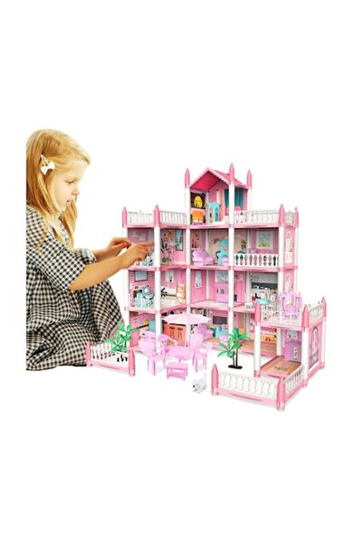 Glow Goods Casă de păpuși interactivă multifuncțională cu 4 etaje, 61 cm, cu ...