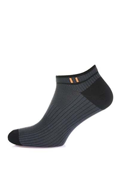 Conte Elegant Men's short cotton socks, Left and Right 222 - Black-Grey, 27 (...