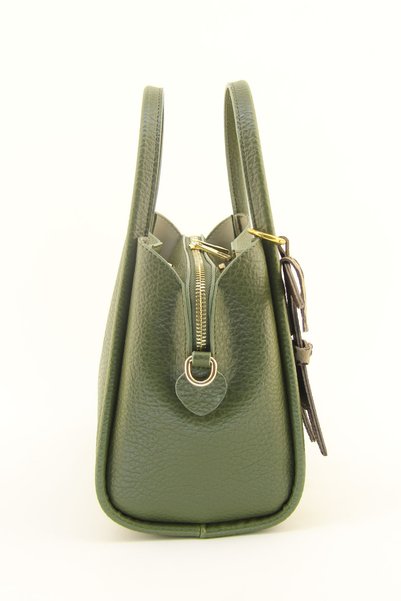 HNB Women's Khaki Three-Compartment Medium Size Handbag
