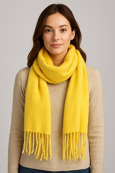 Jack Ferrero Örme kumaş Düz kesim Püsküllü bitiş Yumuşak Dokulu Kadın Atkı Şal Omuz Şalı 190.0x50.0 cm