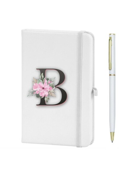 Marsilyan دفتر ملاحظات مطبوع بنمط زهرة حرف B