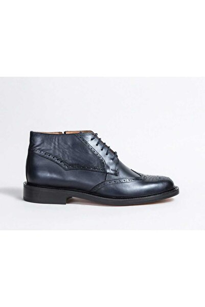 UniqCrafter 1020-12 Men's Boots Lace-Up Leather Navy Blue