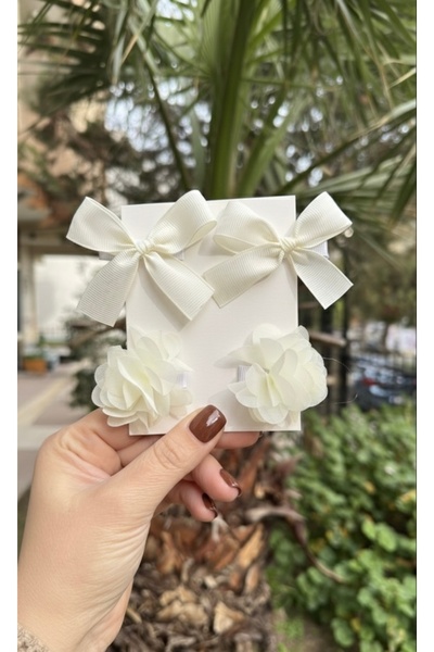 Toka Perisi مجموعة مشابك كريم فريدا للأطفال البنات مكونة من 4 قطع