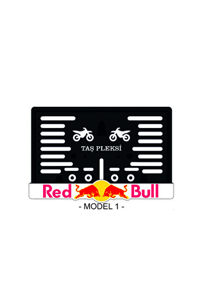 taş pleksi REDBULL MOTOR PLAKALIK TÜM MOTORSİKLET MODELLERİNE UYUMLU 3D LUX P...