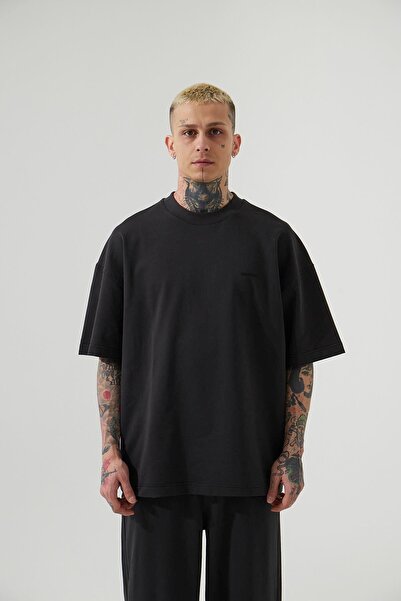 Machinist Men's Basic Cotton Oversized T-Shirt Light Black