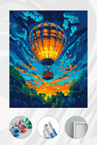 Parloran Sayılarla Boyama 40x50 cm Tuval Seti - Boyaları Ve Fırçaları Dahil -...