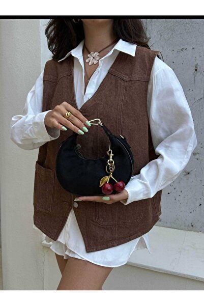 Store Süet kiraz çarmlı çanta