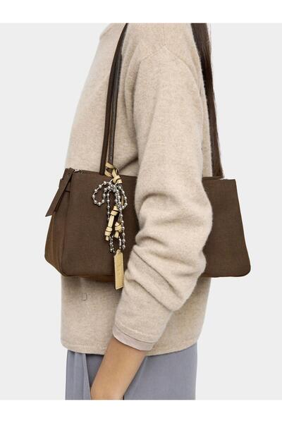 PARFOIS Deri Efektli Charmlı Omuz Çantası