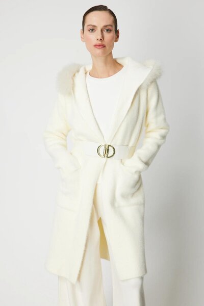 KATREGİYİM On Fashion Fur Collar Plush Cardigan