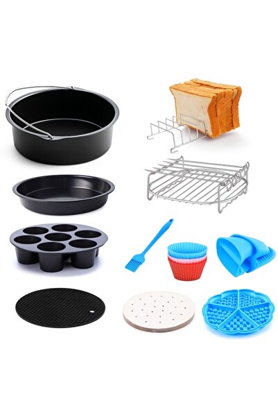Zilan Set of 11 ZLN 8016 Accessories for 18 cm Air Fryer — Trays, Grill, Silicone Molds, Brush and