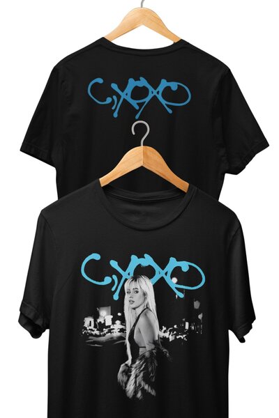Fuddy Moda Unisex CXOXO majica sa kratkim rukavima Štampano crna, Oversize kr...