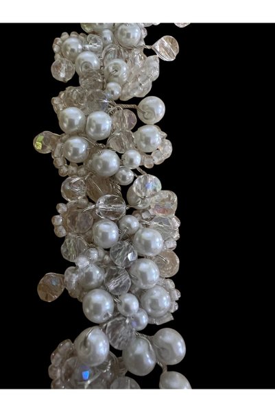 Butik Lena Hair Bridal Crown with Beads and Stones