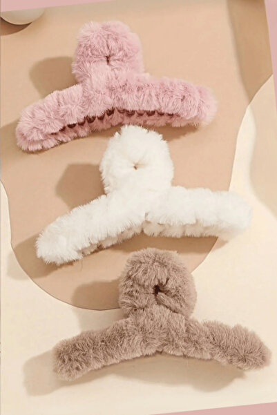 Design 4N 3'lü Peluş Mandal Toka Ultra Yumoş