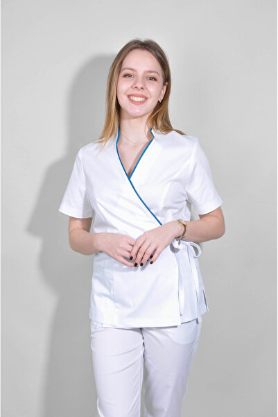 Masstex Bluza „Ioana” din tercot – ALBASTRU – uniformă de lucru