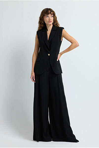 adL Pileli Geniş Paça Pantolon