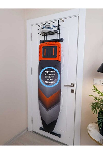 ozbience Paslanmaz Telli Ütü ve Masası Askısı, Sepet, Organizer, Siyah